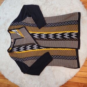 BONITA oversized, overlapping, open front multi design/colour cardigan